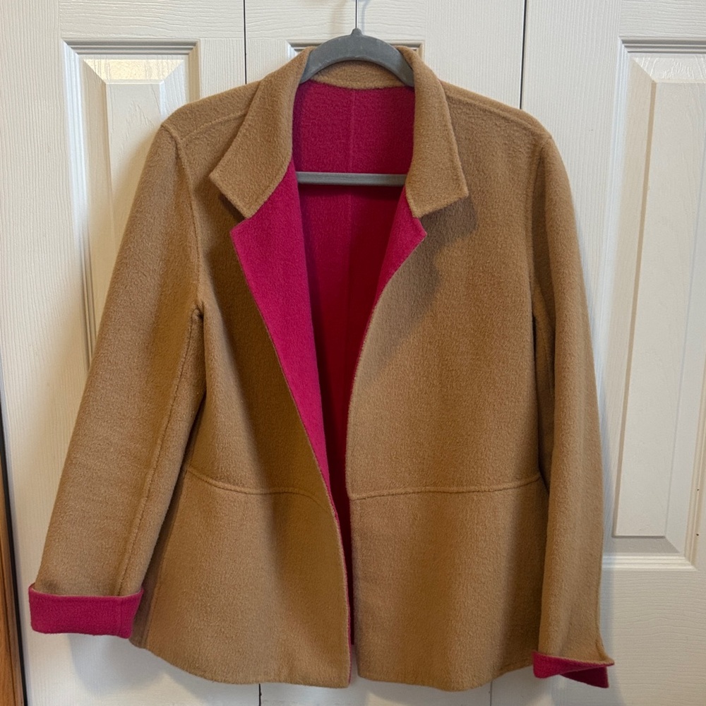 Reversible wool-blend coat